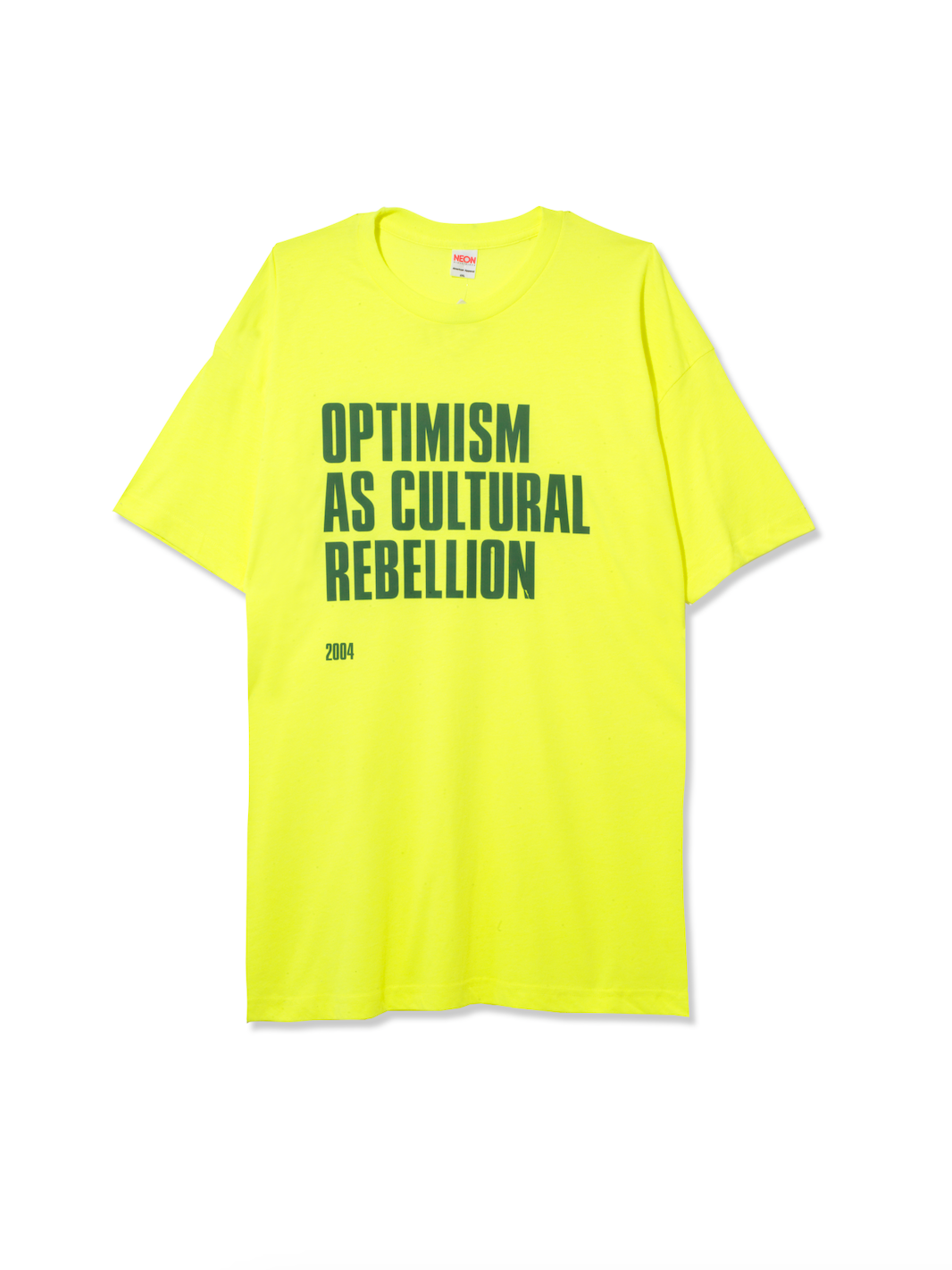 Optimism as Cultural Rebellion T-Shirt - Extended Mix (Neon Yellow/Green Text) - 2025
